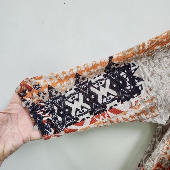 Nic + Zoe Womens Plus 3/4 Sleeve Linen Blend Sweater Size 2X Aztec Multicolor - Picture 6 of 10